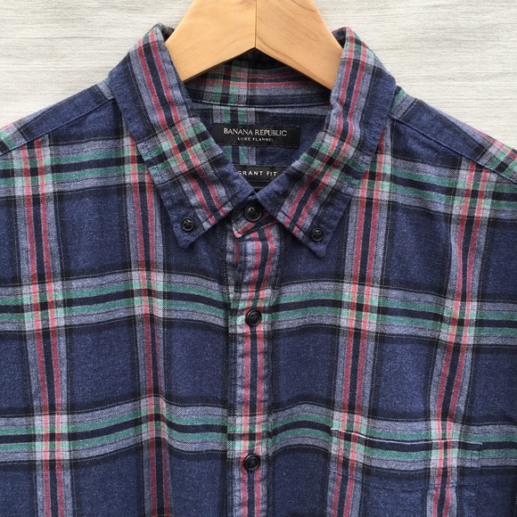 Banana Republic Plaid Flannel Button Down - Lg - Picture 5 of 5